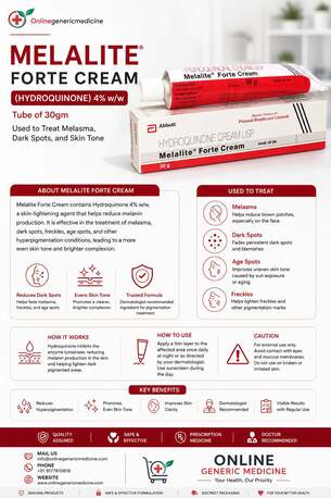 New York, Health & Beauty Items, USD 5,  Melalite Forte Cream 4% (Hydroquinone) 30gm | Eldoquin Forte For Melasma, Dark Spots & Ski