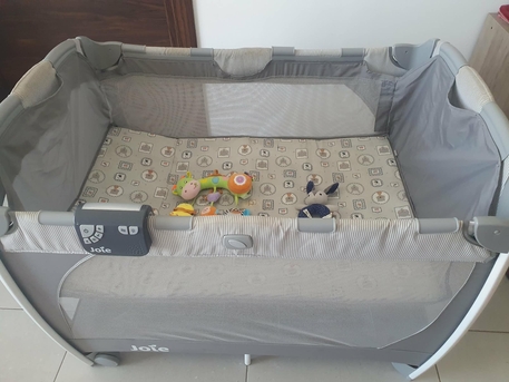 Adliya, Baby & Kid Stuff, BD 50,  Baby Crib/Cot (Joie Playard Excursion Change And Bounce Travel Cot)