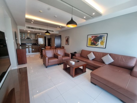Amwaj Islands, Apartments, Flats, Houses & Villas, BHD 500/month,  Furnished,  2 BR,  125 Sq. Meter,  Sea View 2 BR FF Apartment With Balcony & WIFI & Housekeeping Amwaj Island