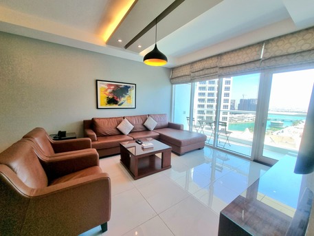 Amwaj Islands, Apartments, Flats, Houses & Villas, BHD 500/month,  Furnished,  2 BR,  125 Sq. Meter,  Sea View 2 BR FF Apartment With Balcony & WIFI & Housekeeping Amwaj Island