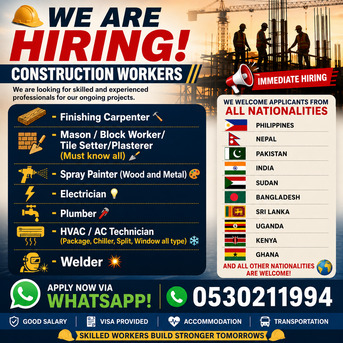 Riyadh, Jobs, 🚧 WE ARE HIRING – CONSTRUCTION WORKERS 🚧
