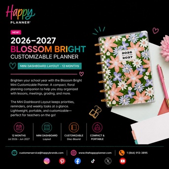 New York, Books, USD 19,  Stay Organized With The 2026&ndash;2027 Blossom Bright Mini Planner