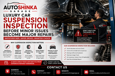 Dubai, Automotive, Luxury Car Suspension Inspection Before Minor Issues Become Major Repairs