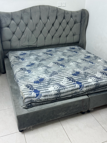 Al Malaz, Furniture, SAR 300,  King Size Bed With Mattress For Sale Good Condition No Damage