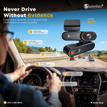 Doha, Electronics, QAR 525,  Secuview 4G Smart Dash Cam &ndash; MOI Approved, 1080p Full HD With Smart Fence & Multi-User Sha
