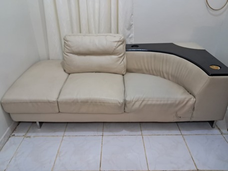 Al Rehab, Furniture, SAR 200,  Leather Sofa With Attached Table