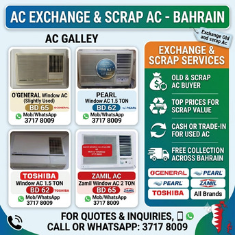 Manama, Air Conditioners, BHD 60,  🌍🌐Variety Of Window Ac In Good Condition For Sale With Delivery And Fixing