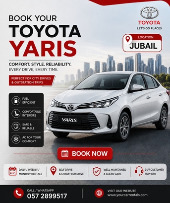 Jubail, Automotive, I Have Toyota Yaris Available For Booking
