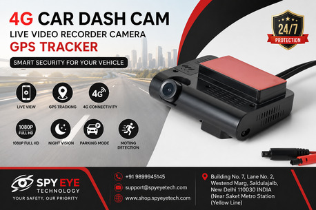 New Delhi, Security, Spy Camera Dealers In New Delhi - 4G Car Dash Cam Live Video Recorder Camera GPS Tracker