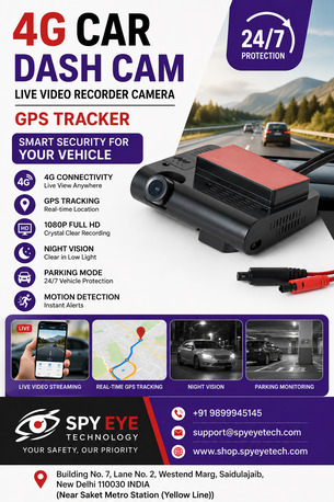 New Delhi, Security, Spy Camera Dealers In New Delhi - 4G Car Dash Cam Live Video Recorder Camera GPS Tracker