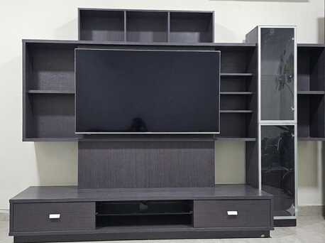 Khobar, Household Items, SAR 600,  Modular TV Cabinet With Drawers, And Tall Glass Display Cabinet And Shelves