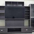 SAR 600,  Modular TV Cabinet With Drawers, And Tall Glass Display Cabinet And Shelves