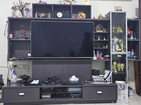 Khobar, Household Items, SAR 600,  Modular TV Cabinet With Drawers, And Tall Glass Display Cabinet And Shelves