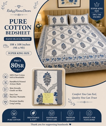 Al Thuqbah, Household Items, SAR 35,  Pure 100 Cotton Bedsheets Premium Quality