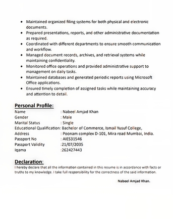 Dammam, Job Seekers, DOCUMENT CONTROLLER & ADMIN