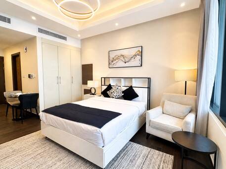 Juffair, Apartments, Flats, Houses & Villas, BHD 270/month,  Furnished,  Studio,  60 Sq. Meter,  Sea View FF Studio With Balcony In Juffair