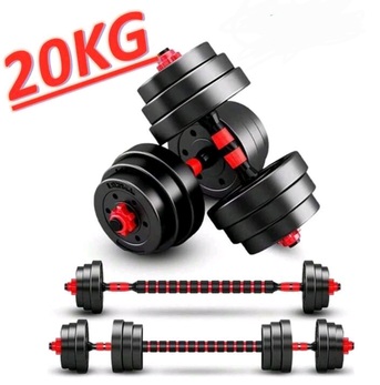 Hofuf, Health & Beauty Items, SAR 90,  Adjustable Weight Dumbbells Set 20kg Convertible To Barbell A Pair Of Lightweight For Home