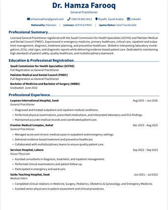 Riyadh, Job Seekers, General Physician/ General Practitioner/ طبيب عام