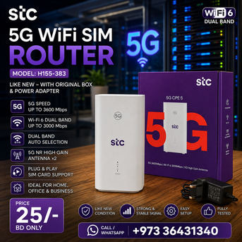 Manama, Computers, BHD 25,  Special Offer STC 5G WiFi SIM Router LIKE NEW With Original Adapter & Cable Only In 25/-BD