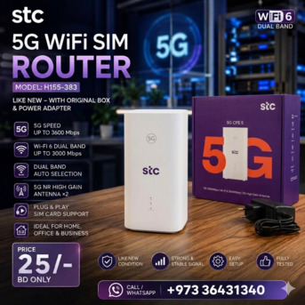 Isa Town, Computers, BHD 25,  Special Offer STC 5G WiFi SIM Router LIKE NEW With Original Adapter & Cable Only In 25/-BD