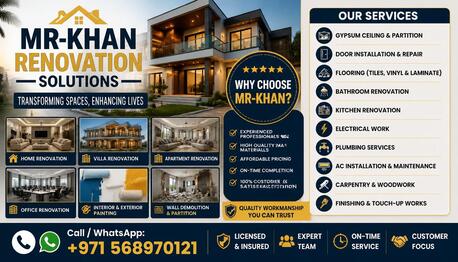 Dubai, Construction, Home Renovation & Remodeling Services In Dubai | MR-KHAN