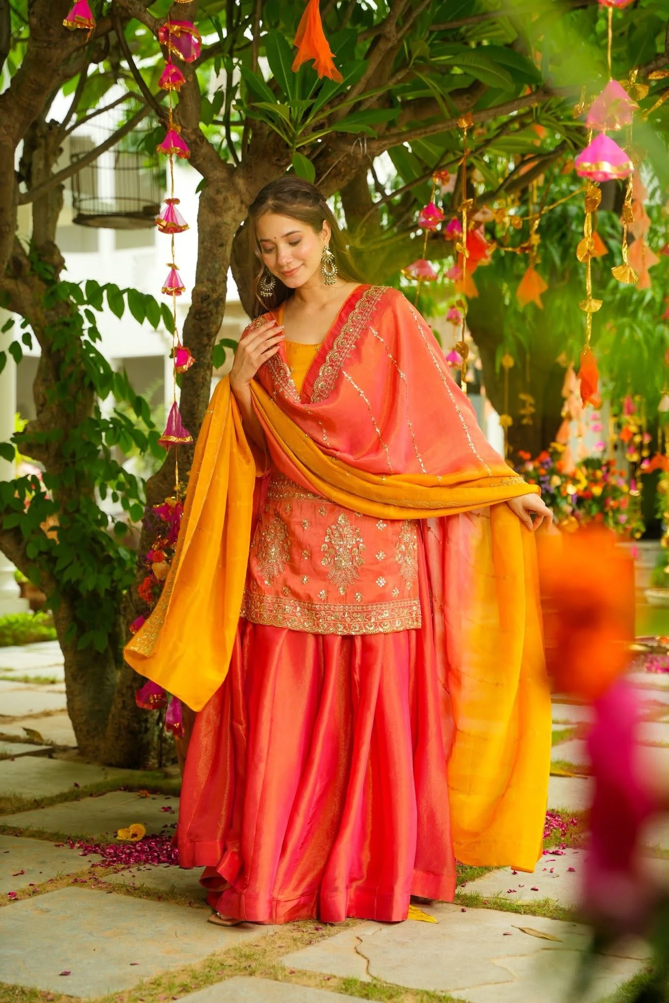 Jaipur, Clothing & Accessories, INR 6500,  Buy Idaho Kesari Mirage Cosmos Sharara Set