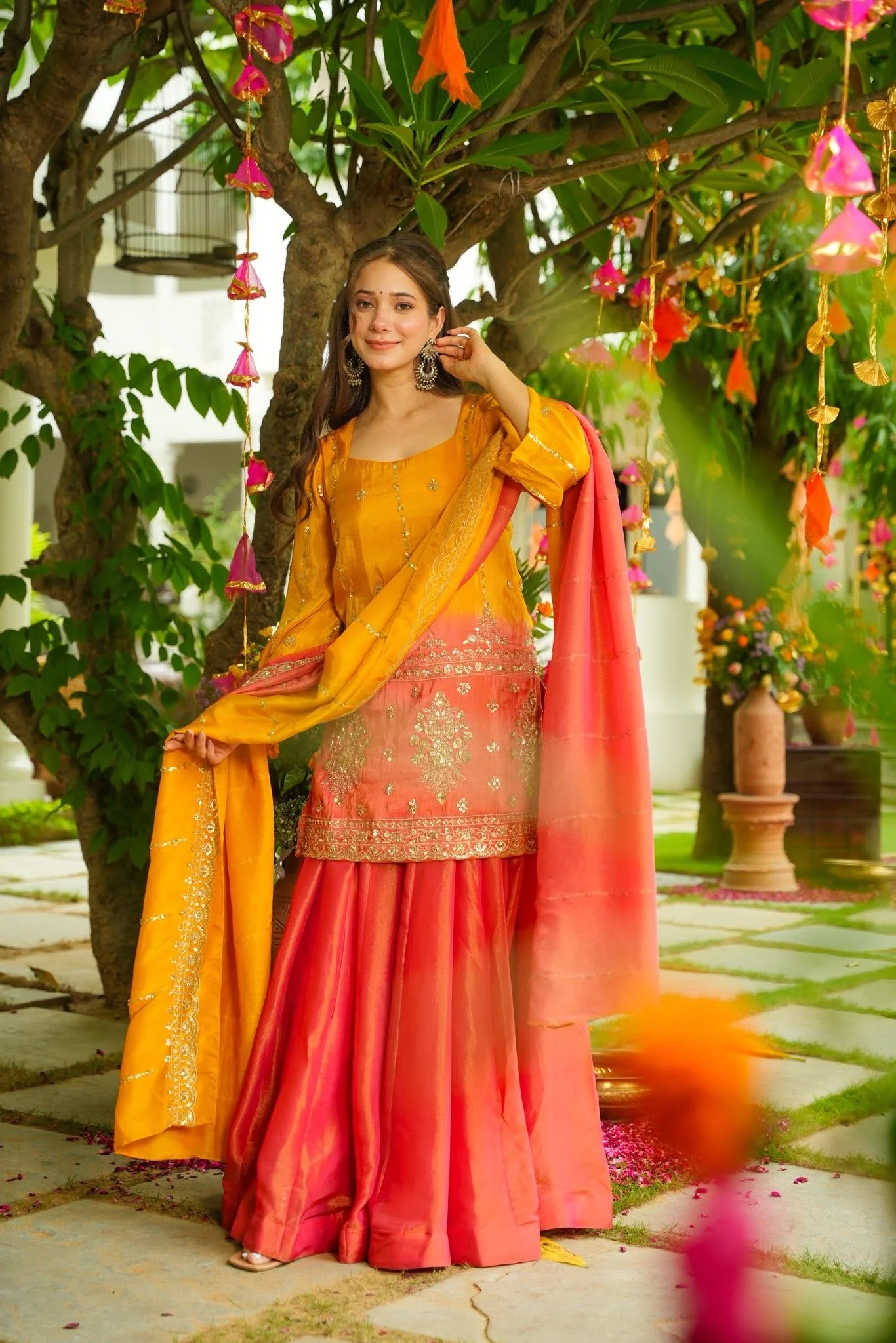 Jaipur, Clothing & Accessories, INR 6500,  Buy Idaho Kesari Mirage Cosmos Sharara Set