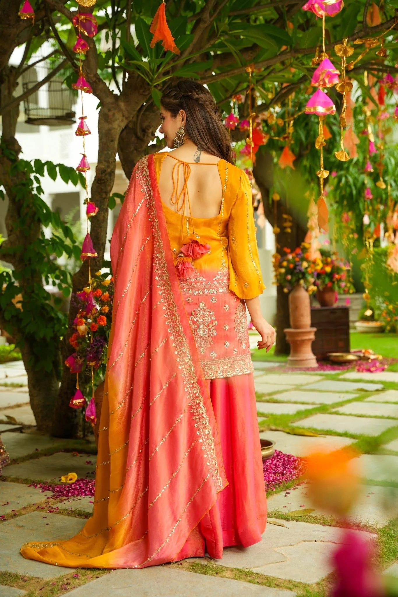 Jaipur, Clothing & Accessories, INR 6500,  Buy Idaho Kesari Mirage Cosmos Sharara Set