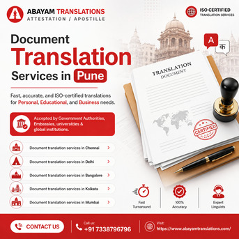 Chennai, Legal, Professional Document Translation Services In Pune | Certified Translation Solutions