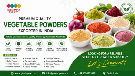 Dubai, Business Partners, Vegetable Powders Exporter In India | Bulk Dehydrated Vegetable Powder Supplier | GLEE IMP