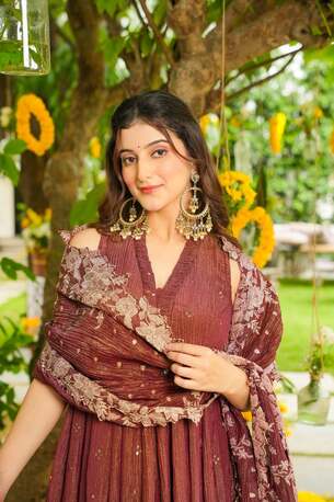 Jaipur, Clothing & Accessories, INR 8000,  Buy Idaho Gaurika Shimmer Crushed Tissue Suit Set