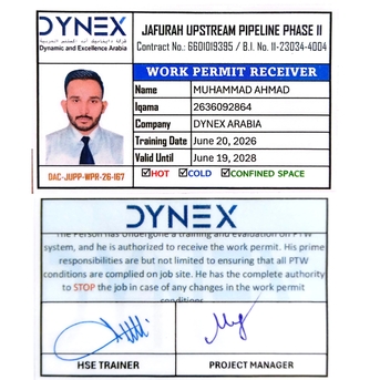 Makkah, Job Seekers, Experienced Work Permit Receiver (WPR) / Safety Officer Available