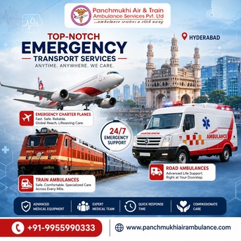 Hyderabad, Health, Book The Best Panchmukhi Air And Train Ambulance Service In Hyderabad