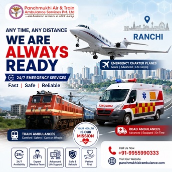 Ranchi, Health, Hire The Best Panchmukhi Air Ambulance In Ranchi, Which Provides Timely Medical Transfers