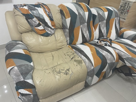 Zinj, Furniture, BHD 20,  Solid Leather 3 Seater Recliner  Sofa For Sale