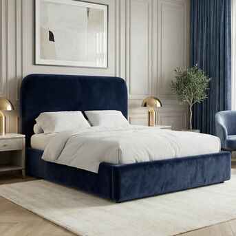 London, Furniture, GBP 289,  Blue Pluva Double Ottoman Bed With Gas Lift Storage Bay