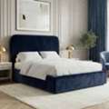 GBP 289, Blue Pluva Double Ottoman Bed With Gas Lift Storage Bay