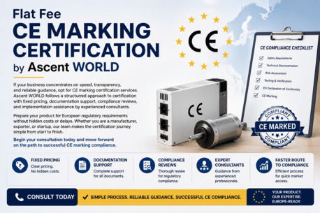 Mumbai, Business, Flat Fee CE Marking Certification By Ascent WORLD.