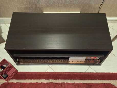 Jeddah, Furniture, SAR 75,  Black Low-profile Tv Stand / Media Console Shelf &ndash; Excellent Condition