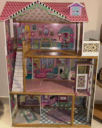 Jeddah, Toys & Games, SAR 100,  Large KidKraft Wooden Dollhouse With Manual Elevator And Stairs &ndash; Excellent Condition