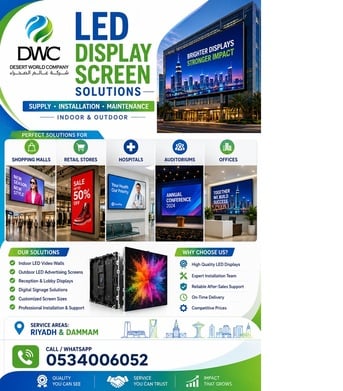 Riyadh, Construction, COMPLETE FIT-OUT/ RENOVATION/ LED Display Screens SERVICES IN RIYADH  &  KSA