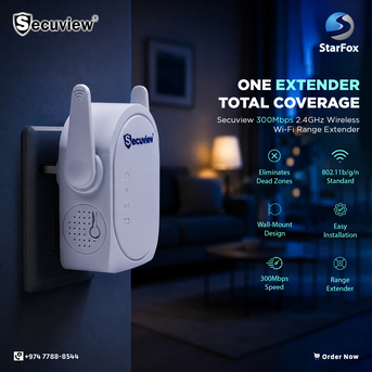 Doha, Electronics, QAR 65,  Secuview 300Mbps 2.4GHz Wireless Wi-Fi Range Extender.