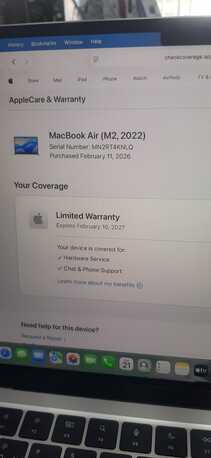 Al Sharafeyah, Computers, SAR 2650,  Mac Book Air 2022 M2 Ram 16gb SSD 256gb Under Warranty