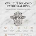GBP 5750, Classic Cathedral Setting Ring With Brilliant 6CT Oval Diamond
