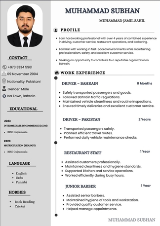 Manama, Job Seekers, I