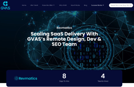 Bangalore, Web Design & Development, Scaling SaaS Delivery With GVAS&rsquo;s Remote Design, Dev & SEO Team- Revmatics