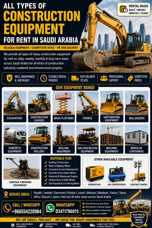 Jeddah, Construction, All Types Of Construction Equipment For Rent In  Saudi Arabia