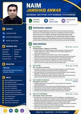 Riyadh, Job Seekers, Experienced Duct Fitter Seeking Job I Am A Skilled Duct Fitter