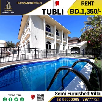 Tubli, Villas, BHD 1350,  Semi Furnished Luxury Villa For Rent In Tubli