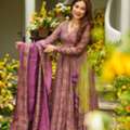 INR 4500,  Idaho Nashita Purple Muslin Anarkali Suit Set